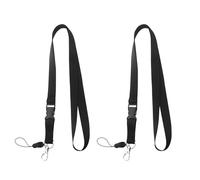Canvas Trend 2 Pcs Black Lanyards for Neck, Keys and Mobile Phone Lanyards with Detachable Buckle,Teacher Nurse Lanyard for Holding ID Card Pass Card Badge Holder,for Kids School and Men Woman Office
