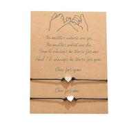 Canvas Trend 2 pcs Pinky Promise Bracelets,Adjustable Handmade String Heart Matching Bracelet Jewelry for Valentine's Day, Christmas, Birthday, or Anniversaries Gift.