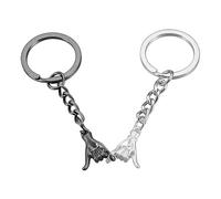 Canvas Trend 2Pcs Matching Couple Pinky Promise Keyring,Fashion Personalized Hand in Hand Creative Keychain Pendant for Men's and Women's Valentine's Day Birthday Gifts.(Black+Steel)