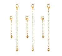 Canvas Trend 6 Pcs Necklace Extender Gold, Heart Shaped Adjustable Safety Gold Chain Extender for Necklace Bracelet Anklets,Stainless Steel Bracelet Extenders Golden, for Jewelry Making