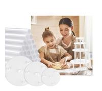 Canvas Trend Cake Dowel Rods Set，12 Pcs Plastic Cake Support Rods with 4 Pieces Cake Separator Plates for 4, 6, 8, 10 Inch 4 Tiered Cakes for Tiered Cake Construction and Stacking Supporting