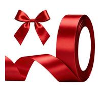 Canvas Trend Multi Functional Ribbons, 2cm Width 22m Length Multiple Colors Satin Ribbon, Ideal for Gift Wrapping, DIY Bouquets, Craft Projects, Wedding Birthday Party Decoration (Red)