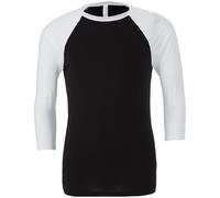 Canvas Unisex 3/4 Sleeve Cotton Baseball T-Shirt Contrast Tee