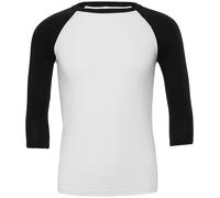 Canvas Unisex 3/4 Sleeve Cotton Baseball T-Shirt Contrast Tee