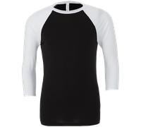 Canvas Unisex 3/4 Sleeve Cotton Baseball T-Shirt Contrast Tee