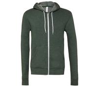 Canvas Unixex Zip-up Polycotton Fleece Hooded Sweatshirt Hoodie Bella + Canvas Green M