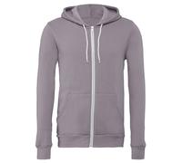 Canvas Unixex Zip-up Polycotton Fleece Hooded Sweatshirt Hoodie Bella + Canvas Grey XXL
