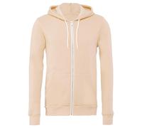 Canvas Unixex Zip-up Polycotton Fleece Hooded Sweatshirt Hoodie Bella + Canvas Peach L
