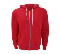 Canvas Unixex Zip-up Polycotton Fleece Hooded Sweatshirt Hoodie Bella + Canvas Red XXL
