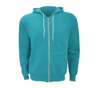 Canvas Unixex Zip-up Polycotton Fleece Hooded Sweatshirt Hoodie Bella + Canvas Teal M