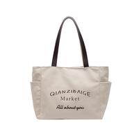 Canvas Vintage Shoulder Bag Dirt- All-Match Tote Multi Pocket Casual Shoulder Bag Female Shopping Work Dat