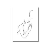 canvas wall Abstract Couple Body Hugs Line Drawing Prints Love Romantic Poster Black White Wall Art Canvas Painting Bedroom Decor -(40x60cm) x1pcs Frameless