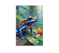 Canvas Wall Art 12"x18"-A Poison Dart Frog with Blue Body, Orange Spots-Home Decor Paintings for Home, Bedroom（Unframed ）