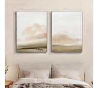 Canvas Wall Art,2 Pieces-Modern Beige Abstract Wall Art Posters Abstract Landscape Canvas Painting Prints Pictures Minimalist Living Kitchen Office Room Interior Decor-50*70cm/(20*27inch) Unframed