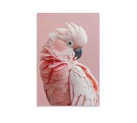 Canvas Wall Art 20"x30"-A Pink Cockatoo with Crested Feathers, Curved Beak, And Soft Pink And White Plumage -Home Decor Paintings for Home, Bedroom, or Studio（Unframed ）