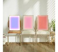 Canvas Wall Art,3 Pictures Set-Abstract Gradient Art Print Colorful Aura Poster Pastel Pink and Orange Canvas Painting Trendy Wall Pictures Aesthetic Room Decor-50*60cm/20*24inch (No Frame)