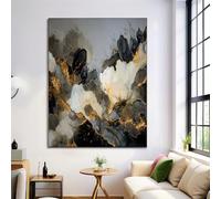 Canvas Wall Art 30X40Cm 1-Piece Abstract Marble Large Canvas Prints - Black And White Art Deco Pictures For Bedroom Walls- Home Decor Wall Pictures For Living Room - Abstract Geometric
