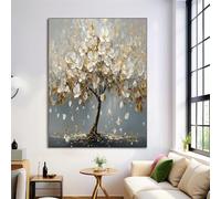 Canvas Wall Art 30X40Cm 1-Piece Fantasy Flower Tree Large Canvas Prints - Silver Gray Art Deco Pictures For Bedroom Walls- Home Decor Wall Pictures For Living Room - Plant Oil Painting