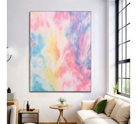 Canvas Wall Art 30X40Cm 1-Piece Tie-Dye Rainbow Large Canvas Prints - Blush Pink Art Deco Pictures For Bedroom Walls- Home Decor Wall Pictures For Living Room - Abstract Watercolor