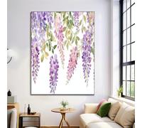 Canvas Wall Art 30X40Cm 1-Piece Watercolor Wisteria Flowers Large Canvas Prints - Light Purple Art Deco Pictures For Bedroom Walls- Home Decor Wall Pictures For Living Room - Summer Garden