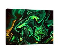 Canvas Wall Art 30X40cm Framed Prints Marble Green Orange Gold Black Neon Abstract Texture Wave Colorful Artwork Modern Abstract Wall Decoration Pictures Painting For Bedroom, Living Room Walls