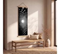 Canvas Wall Art 3D Optical Illusion Dots Pattern Framed Posters for Bedroom 30x90 cm Abstract Circle Wall Decoration for Living Room Modern Tunnel Canvas Art Prints Ready to Hang