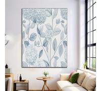 Canvas Wall Art 40X50Cm 1-Piece Delicate Hydrangea Large Canvas Prints - Light Blue Art Deco Pictures For Bedroom Walls- Home Decor Wall Pictures For Living Room - Elegant Plants