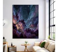 Canvas Wall Art 40X50Cm 1-Piece Dream Nebula Large Canvas Prints - Deep Purple Art Deco Pictures For Bedroom Walls- Home Decor Wall Pictures For Living Room - Milky Way Landscape