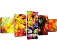 Canvas Wall Art - 5 Panel The Picture Print On Canva Sunrise Landscape Mountains, Posters And Prints Wall Art Living Room Home Decor M/With Frame 100 X 50 Cm-4119101939