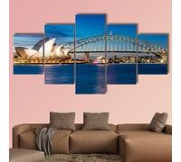 Canvas Wall Art - 5 Panel The Picture Print On Canva Sunrise Landscape Mountains, Posters And Prints Wall Art Living Room Home Decor M/With Frame 100 X 50 Cm-4717998297