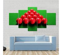Canvas Wall Art 5 Piece Mural Oil Painting Pictures, Snooker Ball Arrangement Triangle Print 5-Part Modular Posters, (With Frame 200 X 100 Cm) For Living Room Hotel Restaurant Office Home De -0H8D/P9
