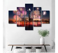Canvas Wall Art 5 Pieces Canvas Painting Xl/Frameless 150 X 100 Cm 5 Piece Modern Canvas Artwork Pictures Paintings Burning Clouds In The Sky For Living Room Home Decor Festival Gift-2697197157