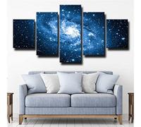 Canvas Wall Art 5 Pieces Galaxy Blue Star Universe Painting The Picture Print On Canvas - Pictures Modern Artwork - Paintings For Living Room Bedroom Home Deocr 125 X 60 Cm Gift -4O1P+U5D2-
