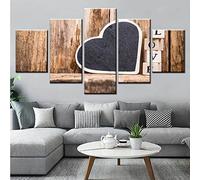 Canvas Wall Art 5 Pieces Love Heart Painting The Picture Print On Canvas - Pictures Modern Artwork - Paintings For Living Room Bedroom Home Deocr With Frame: 150 X 100 Cm Gift