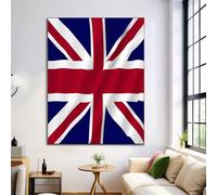 Canvas Wall Art 50X70Cm 1-Piece Union Jack Large Canvas Prints - Blue And Red Art Deco Pictures For Bedroom Walls- Home Decor Wall Pictures For Living Room - Modern Geometric