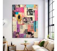 Canvas Wall Art 60X80Cm 1-Piece Splicing Brief Large Canvas Prints - Beige Art Deco Pictures For Bedroom Walls- Home Decor Wall Pictures For Living Room - Abstract Geometric