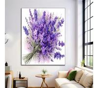 Canvas Wall Art 70X100Cm 1-Piece Lavender Bouquet Large Canvas Prints - Light Purple Art Deco Pictures For Bedroom Walls- Home Decor Wall Pictures For Living Room - Watercolor Plants