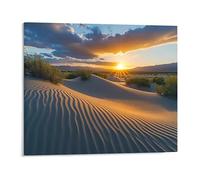 Canvas Wall Art A Sprawling Desert Landscape With Shifting Sand Dunes And A Setting Sun Wall Art Poster Decorative Painting For Living Room Bedroom Office Home Decoration Artwork 12x16Inch Unframed