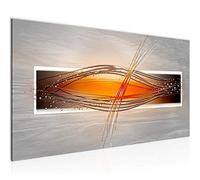 Canvas Wall Art Abstract 1 Part Non-woven Canvas Prints for Living Room and Bedroom Gray Orange White 103312c