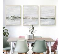 Canvas Wall art,Abstract Watercolor Landscape Poster Mountain Lake Canvas Painting Green Natura Art Print Minimalist Wall Picture Living Room Home Decor-50 * 60cm*3/(20 * 24inch*3) Unframed