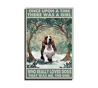 Canvas Wall Art Basset Hound Once Upon The Time There Was The Girl Who Really Loved Dog That Was Me Poster Canvas Wall Art for Living Room 20×30inch/Frameless