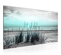 Canvas Wall Art Beach sunset 1 Part Non-woven Canvas Prints for Living Room and Bedroom Sea Nature Turquoise Grey 043712c
