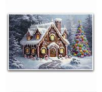 Canvas Wall Art Christmas Wall Art Gingerbread House Christmas Decor Winter Cottagecore Gingerbread Poster Winter Decoration 12x18in-UnFramed