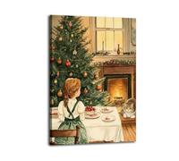 Canvas Wall Art Christmas & Warm, Living Room (Framed) 30x45cm 1F#1439