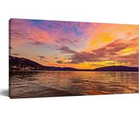 Canvas Wall Art Decor Beautiful Sunset View Albania Wonderful Sunset Adriatic Sea West Wall Decorations Farmhouse Artwork Painting forLiving Room Hotel Bedroom Dining Room Home Unframed 12x16 inch