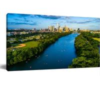 Canvas Wall Art Decor Lady Bird Lake Kayakers Above Texas Summer Fun The Lake Wall Decorations Farmhouse Artwork Painting for Farmhouse Kitchen Hotel Bedroom Bathroom Home Unframed 12x16 inch