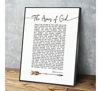 Canvas Wall Art Ephesians 6 10-18 The Armor Of God Bible Verse Wall Art Modern Prints Wood Framed Room Decor For Home Office Apartment Wall Decor Ready To Hang 12x8 In