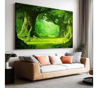 Canvas Wall Art Fantasy Forest Moss Picture Canvas Poster Print Artwork for Bathroom Living Room Wall Decor 150L x 100W CM (59" x 39") Unframed