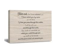 Canvas Wall Art Fear Not,for I Have Redeemed You; I Have Called You by Name,You Are Mine.When You Pass through Th Farmhouse Wall Decor for Pub Bedroom Dining Room Kitchen Canvas Paintings 16x12in