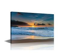 Canvas Wall Art For Bedroom Living Room Sunrise Seascape - Killcare Beach on the Central Coast NSW Australia Wall Painting Ocean Waves Pictures Artwork Bathroom Home Decor 1 Piece (12"Wx18"H)
